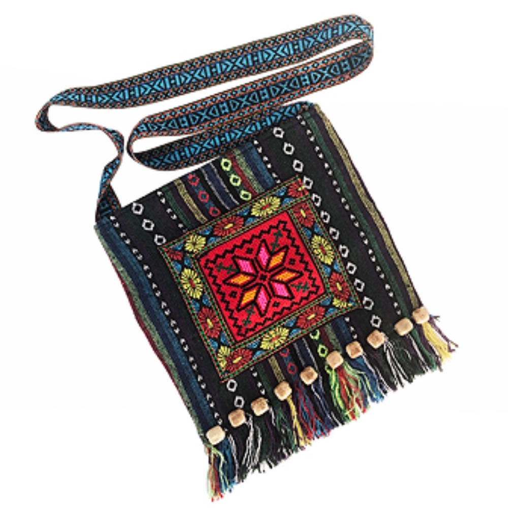 Handcrafted Multi-Color Boho Crossbody Bag